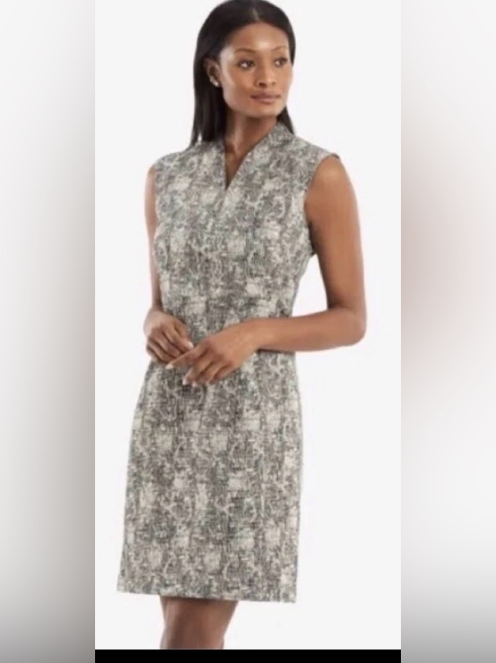 M.M. LAFLEUR Women’s‎ 6 The Aditi Dress in Crackle Black/White -Knee Length- NWT